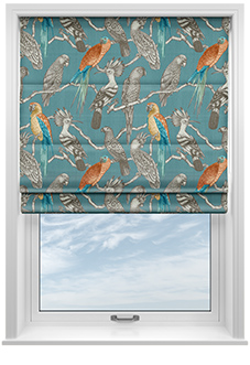 Aviary, Lagoon - Twist&Fit Roman Blind